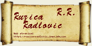 Ružica Radlović vizit kartica